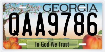 GA license plate QAA9786