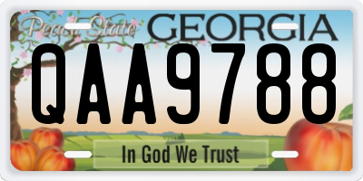 GA license plate QAA9788