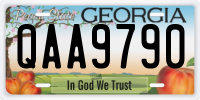 GA license plate QAA9790