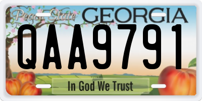 GA license plate QAA9791
