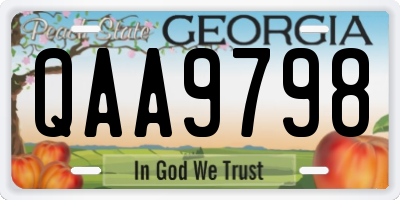 GA license plate QAA9798