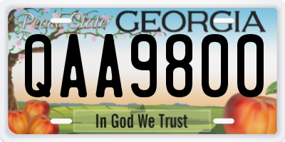GA license plate QAA9800