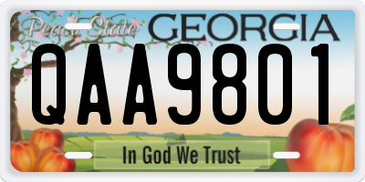 GA license plate QAA9801