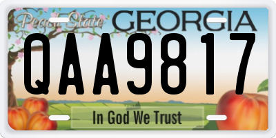 GA license plate QAA9817