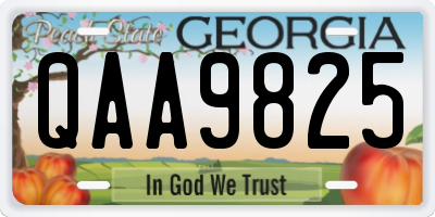 GA license plate QAA9825