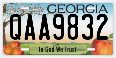 GA license plate QAA9832