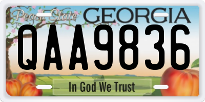 GA license plate QAA9836