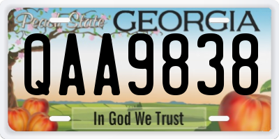 GA license plate QAA9838