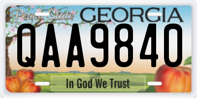 GA license plate QAA9840