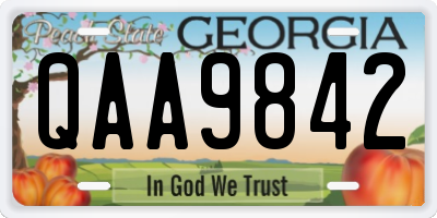 GA license plate QAA9842