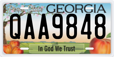 GA license plate QAA9848