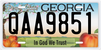 GA license plate QAA9851