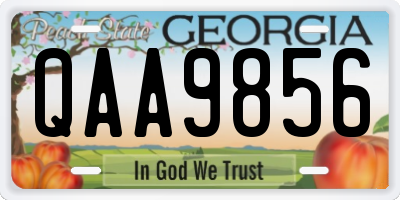 GA license plate QAA9856