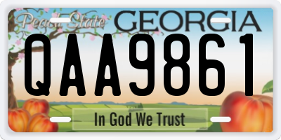 GA license plate QAA9861
