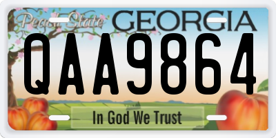 GA license plate QAA9864