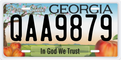 GA license plate QAA9879
