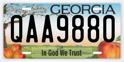 GA license plate QAA9880