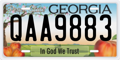 GA license plate QAA9883