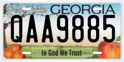 GA license plate QAA9885