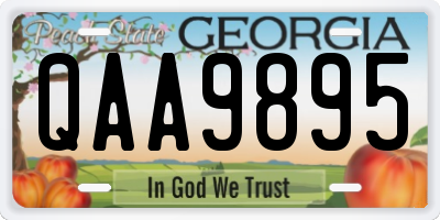 GA license plate QAA9895