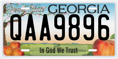 GA license plate QAA9896