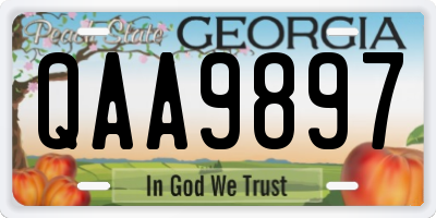 GA license plate QAA9897