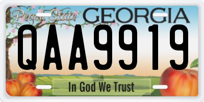 GA license plate QAA9919