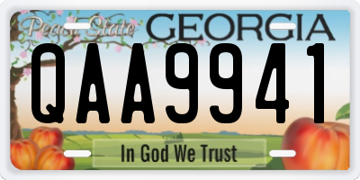 GA license plate QAA9941
