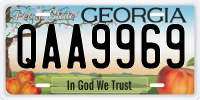 GA license plate QAA9969