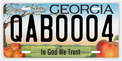 GA license plate QAB0004