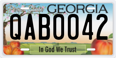 GA license plate QAB0042