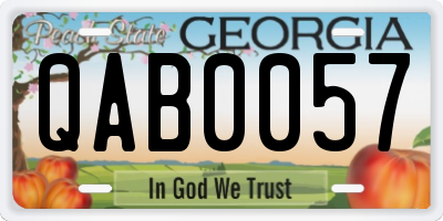 GA license plate QAB0057