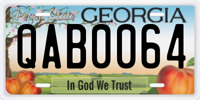 GA license plate QAB0064