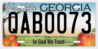 GA license plate QAB0073
