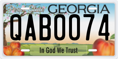 GA license plate QAB0074