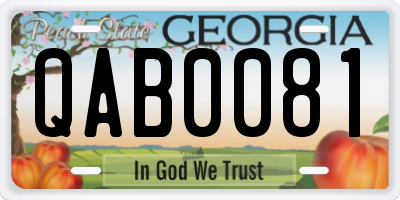 GA license plate QAB0081