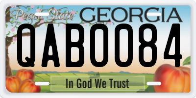 GA license plate QAB0084