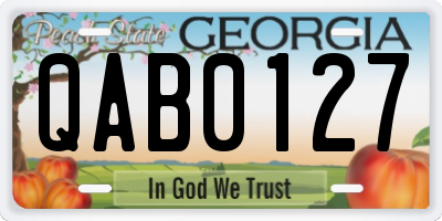 GA license plate QAB0127