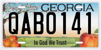 GA license plate QAB0141