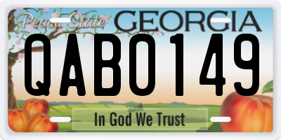 GA license plate QAB0149