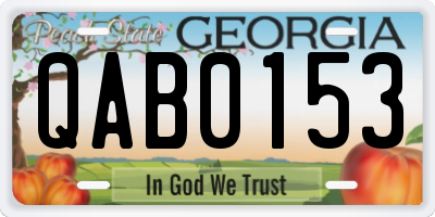 GA license plate QAB0153