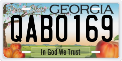 GA license plate QAB0169