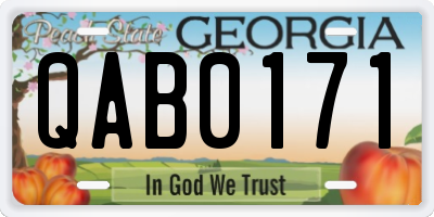 GA license plate QAB0171