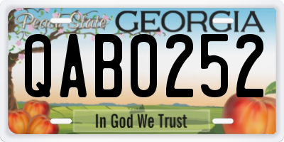 GA license plate QAB0252