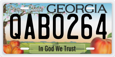 GA license plate QAB0264