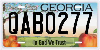 GA license plate QAB0277
