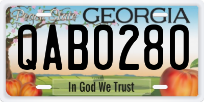 GA license plate QAB0280