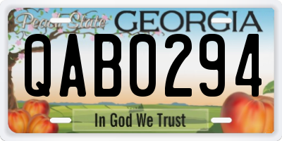 GA license plate QAB0294
