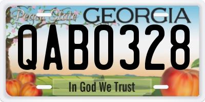 GA license plate QAB0328