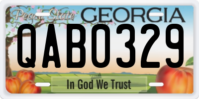 GA license plate QAB0329